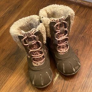 Carter's Brown and Pink Kids Snow Boots